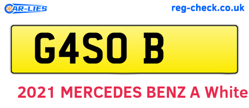 G4SOB are the vehicle registration plates.