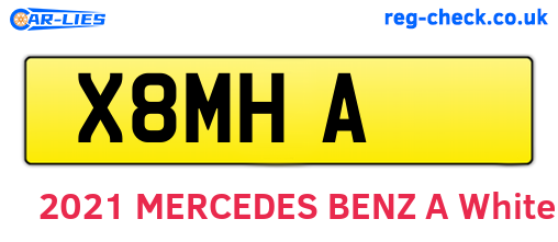 X8MHA are the vehicle registration plates.