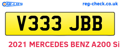 V333JBB are the vehicle registration plates.