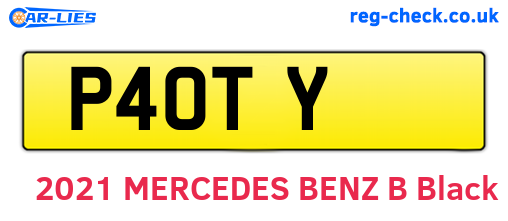 P4OTY are the vehicle registration plates.
