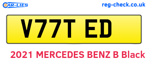 V77TED are the vehicle registration plates.