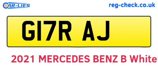 G17RAJ are the vehicle registration plates.