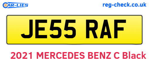 JE55RAF are the vehicle registration plates.