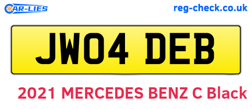 JW04DEB are the vehicle registration plates.