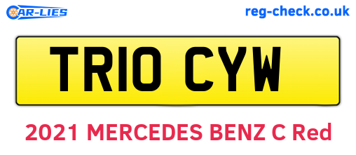 TR10CYW are the vehicle registration plates.