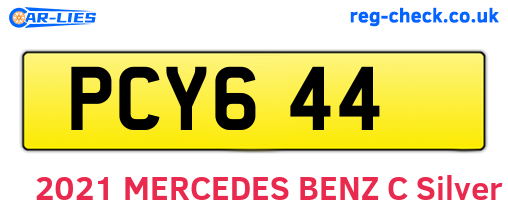 PCY644 are the vehicle registration plates.