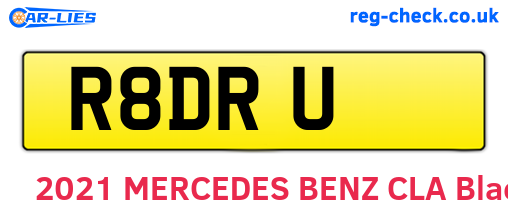 R8DRU are the vehicle registration plates.
