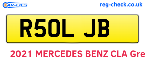 R50LJB are the vehicle registration plates.