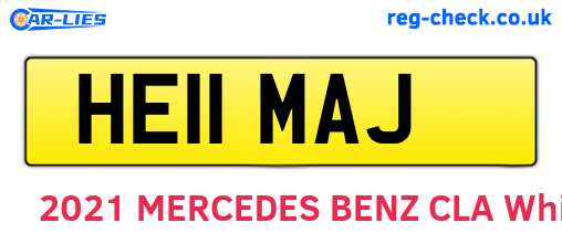 HE11MAJ are the vehicle registration plates.
