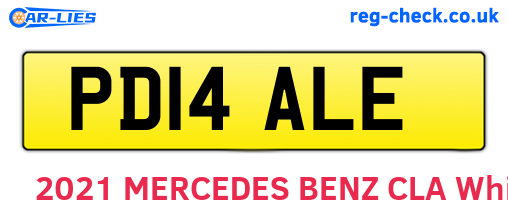 PD14ALE are the vehicle registration plates.