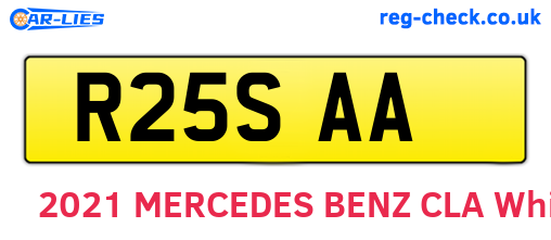 R25SAA are the vehicle registration plates.