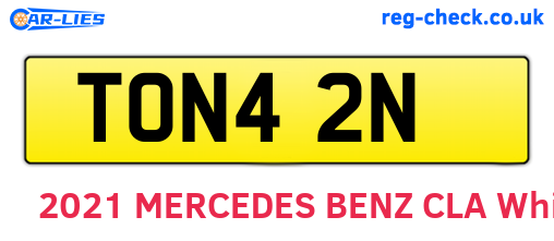 TON42N are the vehicle registration plates.