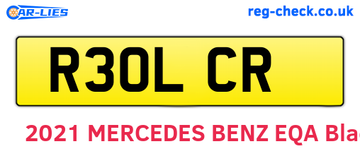 R30LCR are the vehicle registration plates.