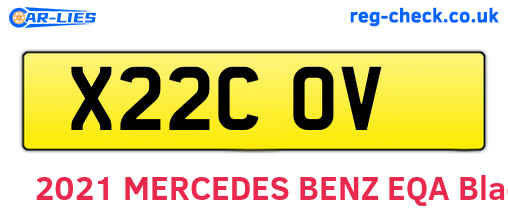 X22COV are the vehicle registration plates.