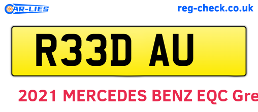 R33DAU are the vehicle registration plates.