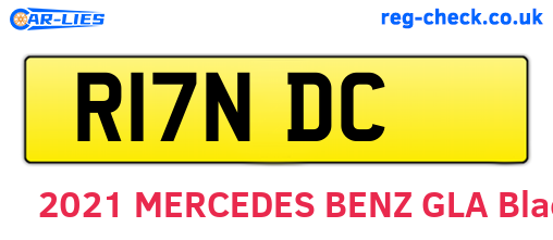R17NDC are the vehicle registration plates.