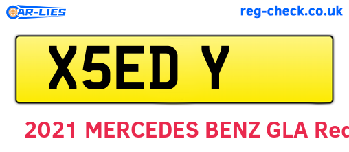 X5EDY are the vehicle registration plates.