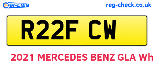 R22FCW are the vehicle registration plates.