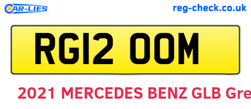 RG12OOM are the vehicle registration plates.