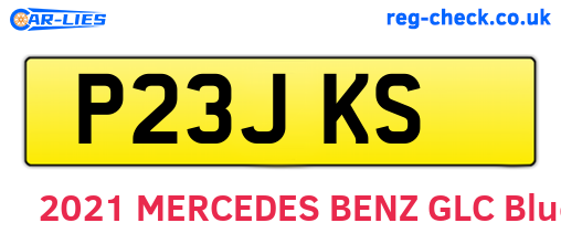P23JKS are the vehicle registration plates.