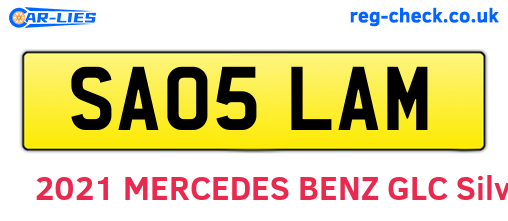 SA05LAM are the vehicle registration plates.