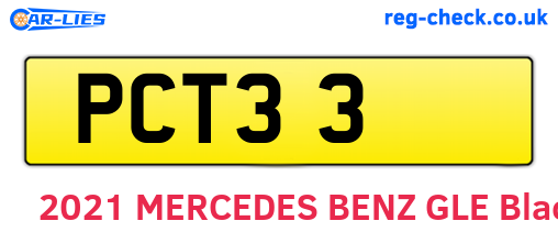 PCT33 are the vehicle registration plates.