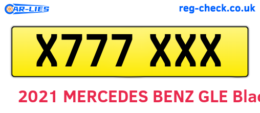 X777XXX are the vehicle registration plates.