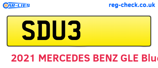 SDU3 are the vehicle registration plates.