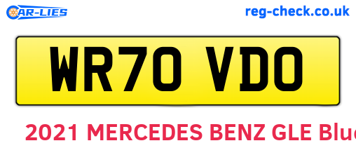 WR70VDO are the vehicle registration plates.
