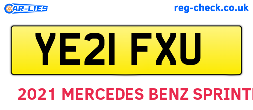 YE21FXU are the vehicle registration plates.