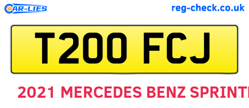 T200FCJ are the vehicle registration plates.