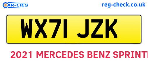 WX71JZK are the vehicle registration plates.