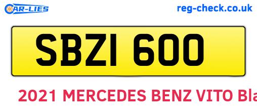 SBZ1600 are the vehicle registration plates.