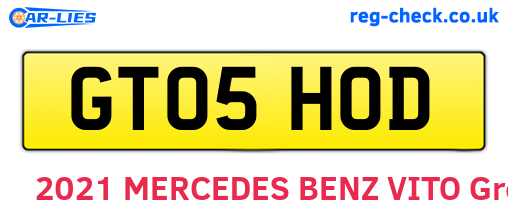 GT05HOD are the vehicle registration plates.