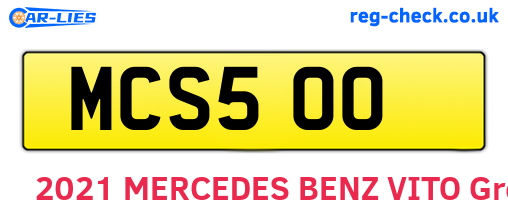 MCS500 are the vehicle registration plates.
