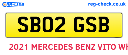 SB02GSB are the vehicle registration plates.