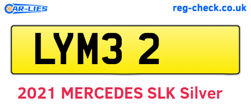 LYM32 are the vehicle registration plates.