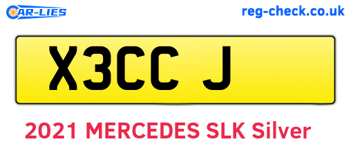 X3CCJ are the vehicle registration plates.