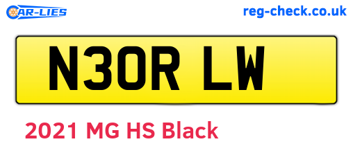 N30RLW are the vehicle registration plates.