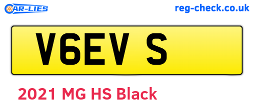 V6EVS are the vehicle registration plates.