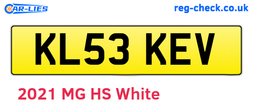 KL53KEV are the vehicle registration plates.