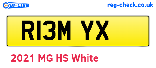 R13MYX are the vehicle registration plates.