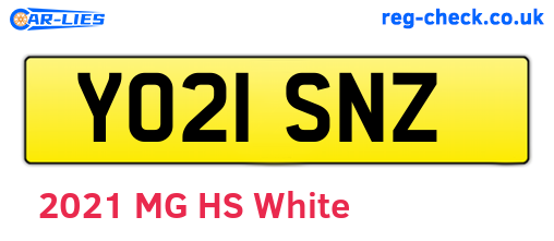 YO21SNZ are the vehicle registration plates.