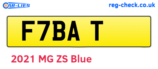 F7BAT are the vehicle registration plates.