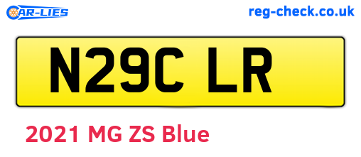 N29CLR are the vehicle registration plates.