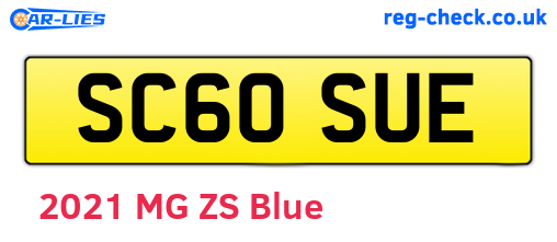 SC60SUE are the vehicle registration plates.