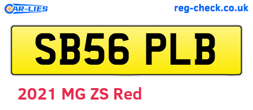 SB56PLB are the vehicle registration plates.