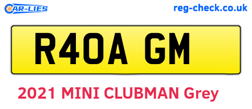 R40AGM are the vehicle registration plates.