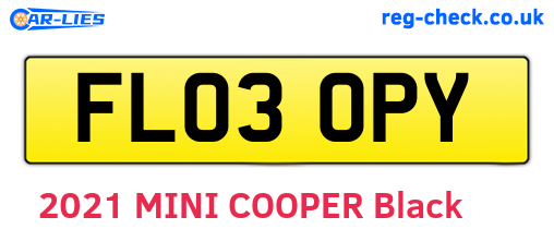 FL03OPY are the vehicle registration plates.