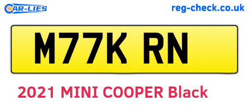 M77KRN are the vehicle registration plates.